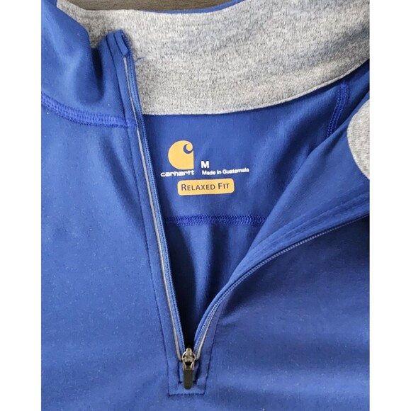 Carhartt Force Mens Med Extreme Quarter Zip Top Shirt Relaxed Fit Blue Athletic - Picture 3 of 7